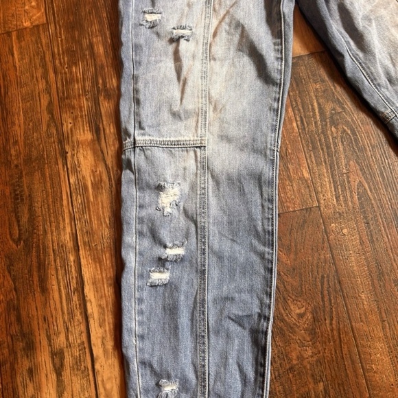 Risen NEW 3/26 High Waisted Draw String Distressed Paper Bag Blue Jeans - Picture 2 of 9